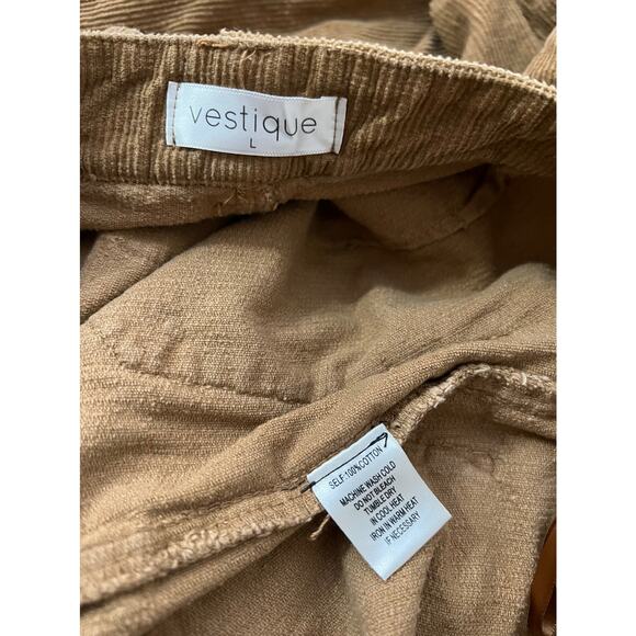vestique khakis soft corduroy flared leg jeans size L large cotton patch pockets - Picture 8 of 12